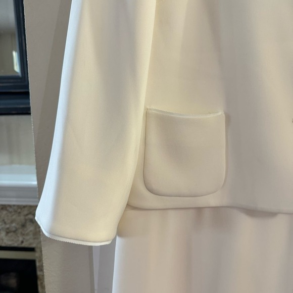 Vintage Talbots Petites Sheath Dress and Blazer Set Cream Size 12 Office Siren - Picture 7 of 12